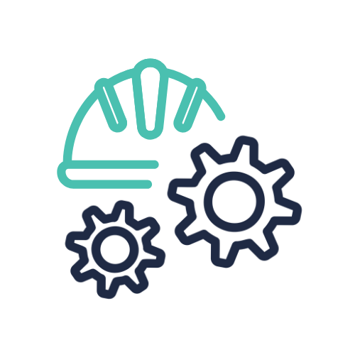 ZIPS Car Wash brand navy and teal graphic construction hard hat and gears