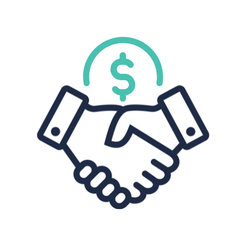 ZIPS Car Wash brand navy and teal graphic hands shaking below large coin