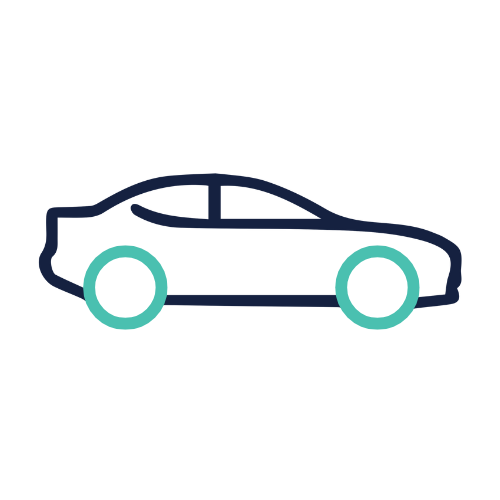 ZIPS Car Wash brand navy and teal graphic car viewed from side