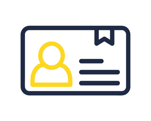 Outline of a membership card icon